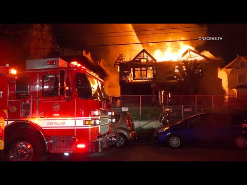 Fire Destroys 2 Story Home | Los Angeles 02.22.2022