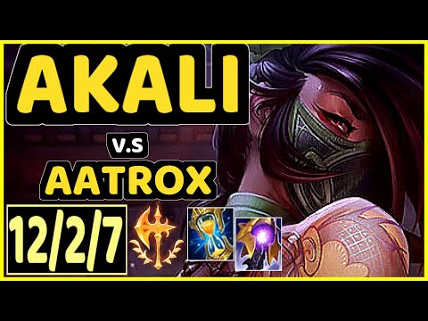 AKALI vs AATROX - 12/2/7 KDA TOP GAMEPLAY - EUW Ranked DIAMOND