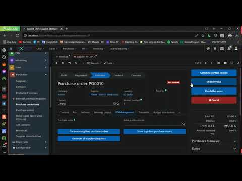 Topic04 - Axelor Purchase Order - Create Purchase Request and Order