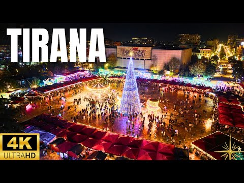 TIRANA, ALBANIA✨ LIGHTS & DECORATION 2025🎄VLOG SHQIP💥CHRISTMAS MARKET IN TIRANA🌟