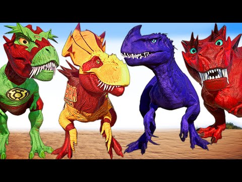 Carnage Malusaurus Vs Firestorm Ultimasaurus  V-REX  T-REX Jurassic World Evolution Dinosaur Fight