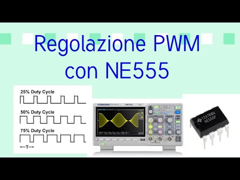 127)Vediamo segnale PWM. Generato da un ne555 su oscilloscopio