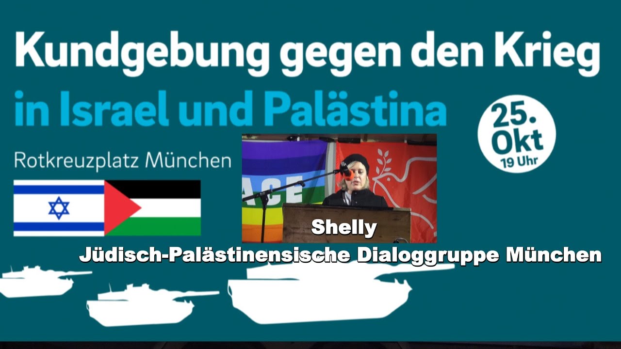 Shelly von der Jüdisch-Palästinensischen Dialoggruppe liest einen Text ihrer Mutter Judith Bernstein