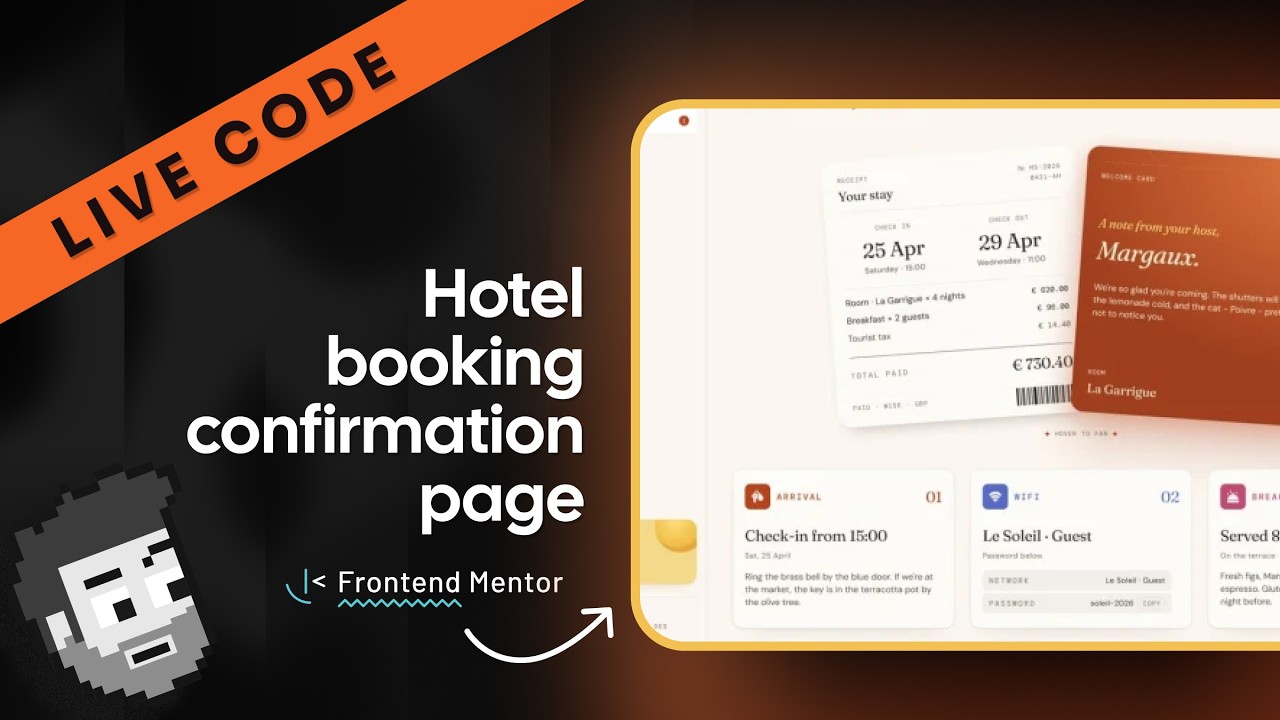 Live Code: Hotel booking confirmation page (Astro Basics)