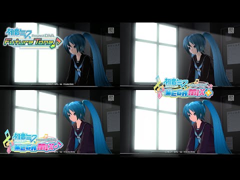 Rolling Girl - Project DIVA PV Comparison [Future Tone, Mega Mix, Mega Mix+] 4K