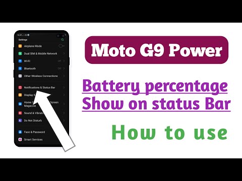 Moto G9  Power , Battery percentage Show on status Bar setting