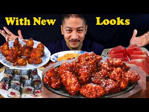 Korean Fried chicken, Chicken diamond, Tuna Sushi Mukbang @HimaLiFoodie