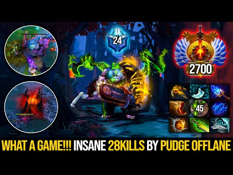 WHAT AN INTENSE GAMEPLAY!!! INSANE 28KILLS BY AN IMMORTAL PUDGE OFFLANE | Pudge Official