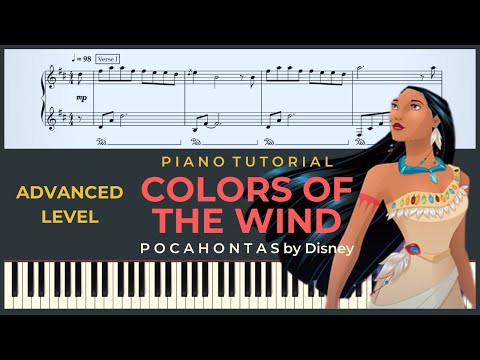 COLORS OF THE WIND – Pocahontas (Disney) | ADVANCED Instrumental Cover – Piano Tutorial + SHEETS