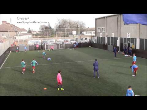 FC Barcelona U13's warm up exercise - Shooting with progression into 1 vs 1's