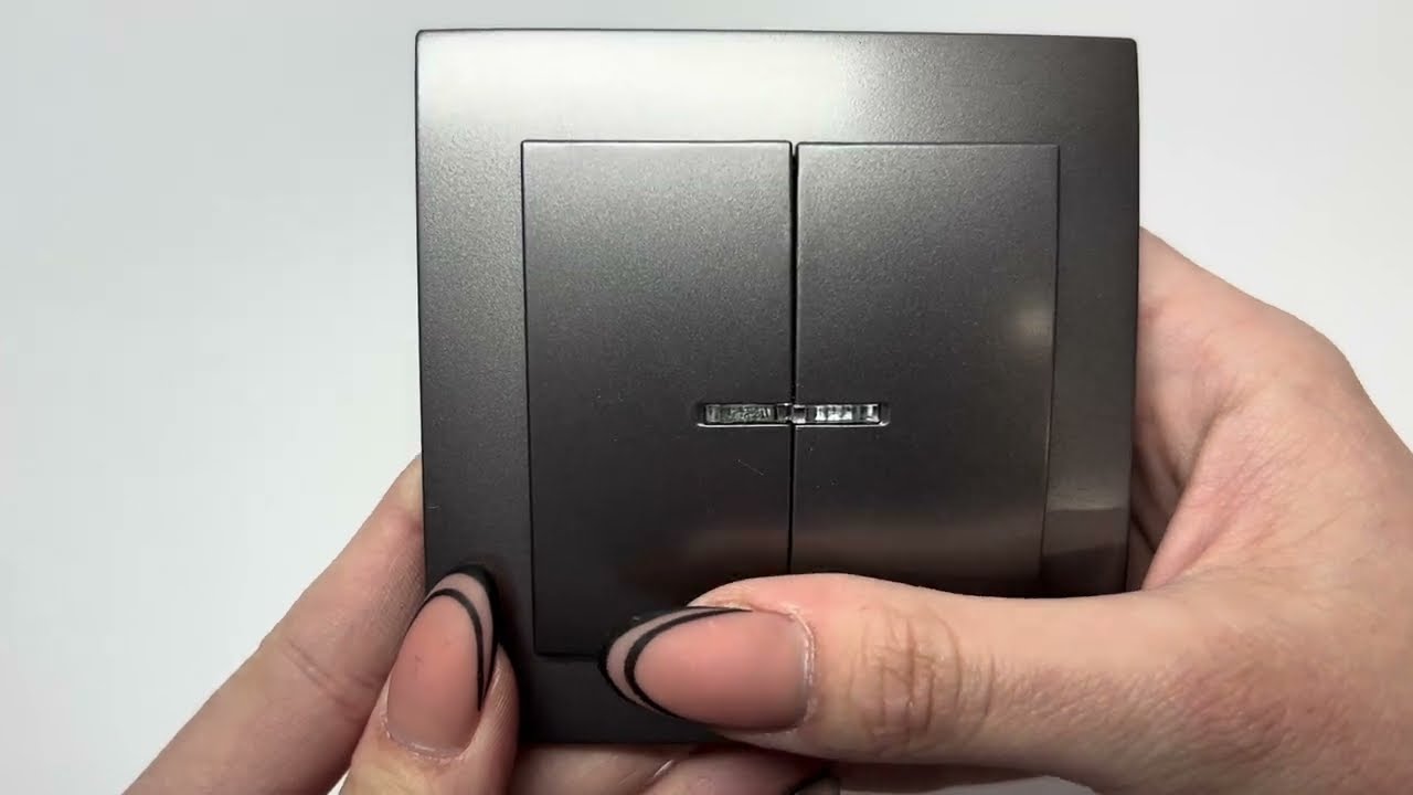 Выключатель двухклавишный с подсветкой NILSON Touran Антрацит 24161004