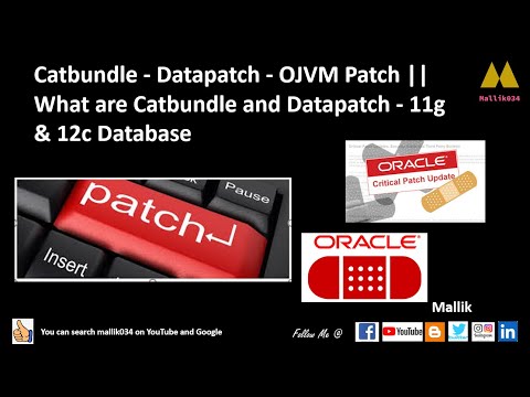 Catbundle Datapatch OJVM Patch || What are Catbundle and Datapatch 11g 12c Database