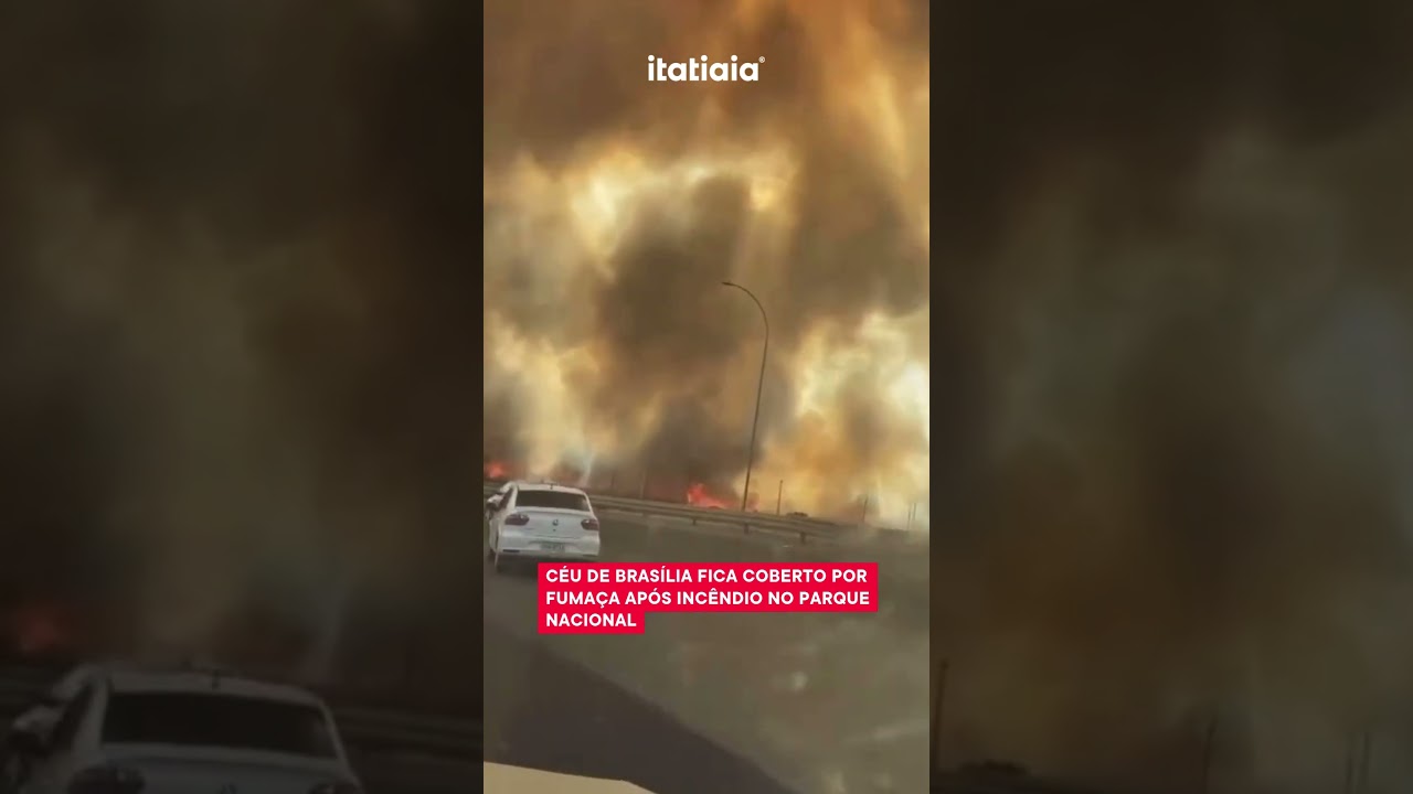 CÉU DE BRASÍLIA FICA COBERTO POR FUMAÇA APÓS INCÊNDIO NO PARQUE NACIONAL
