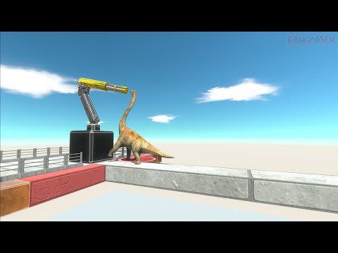 run fast ! every unit vs giant machine gun on the bridge in the sky animal revolt battle simulator