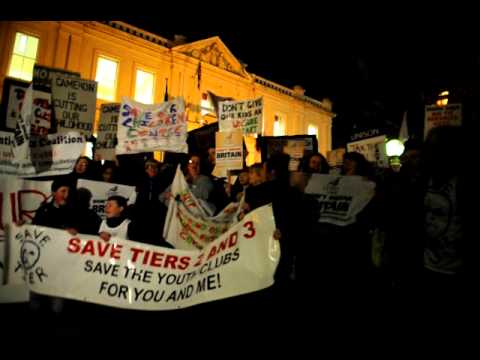 Protests against Sefton Council cuts outside Southport Town Hall
