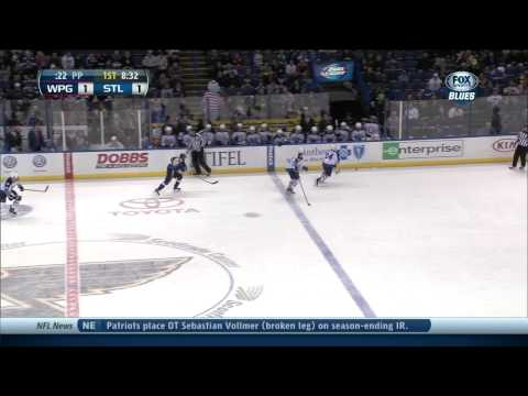 Blake Wheeler PPG slapshot 1-1 Winnipeg Jets vs St. Louis Blues 10/29/13 NHL Hockey.