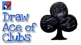 How to draw the Ace of Clubs real easy  | Step by Step with Easy, Spoken Instructions