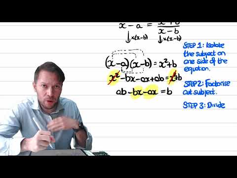 Change the subject of a formula where the subject appears on both sides, with a fraction (391g)