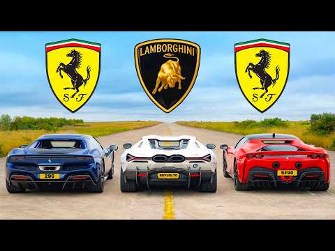 Lamborghini Revuelto vs Ferrari 296 & SF90: ARRANCONES