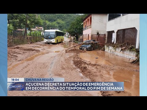 Chuva na Região: Açucena Decreta Situação de Emergência em Decorrência do Temporal do Fim de Semana.