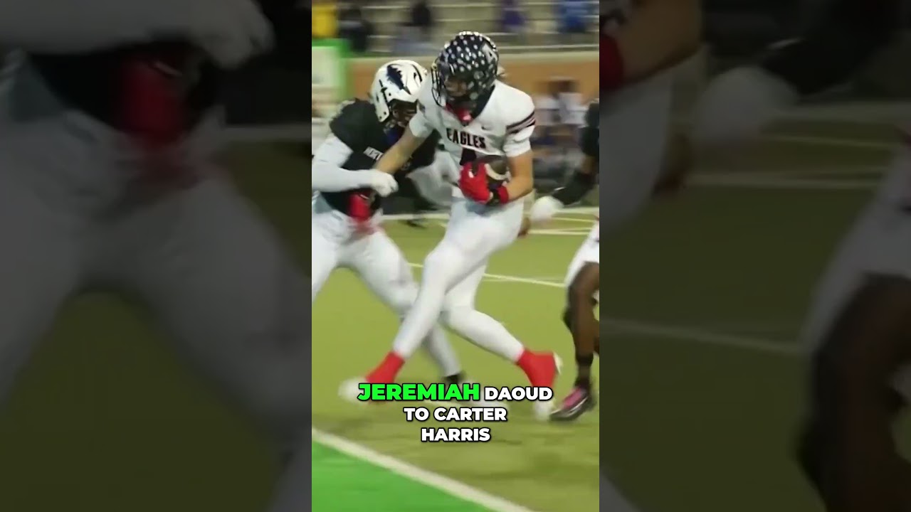 Allen QB Jeremiah Daoud threw a dime to Carter Harris on 4th and 2