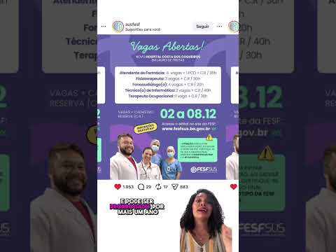 🚨 Vagas abertas para o Hospital Costa dos Coqueiros em Lauro de Freitas - FESF SUS BAHIA