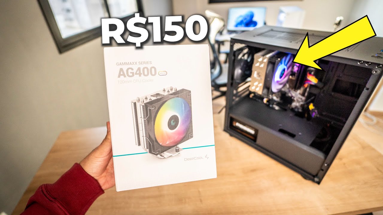 comprei o Melhor AIR COOLER Barato Custo Benefício pro PC Gamer !!! DeepCool AG400