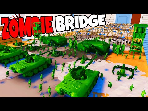 Zombie Invasion of GREEN ARMY MEN Bridge Defense... - Attack on Toys