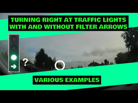 How To Turn Right At Traffic Lights With And Without Filter Arrows - Various Examples