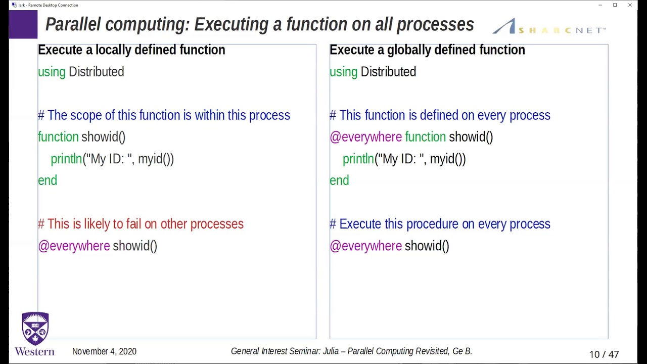 Julia: Parallel computing revisited
