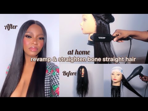 HOW TO REVAMP AND STRAIGHTEN BONE STRAIGHT HAIR AT HOME