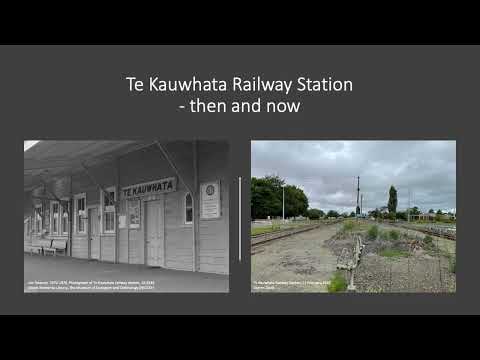 Whangamarino Swamp Rail Line featuring Te Kauwhata Station .