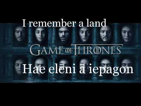 Game of Thrones A Song of Ice And Fire  lyrics. High valyrian and English translation