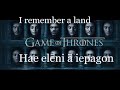 Game of Thrones A Song of Ice And Fire  lyrics. High valyrian and English translation