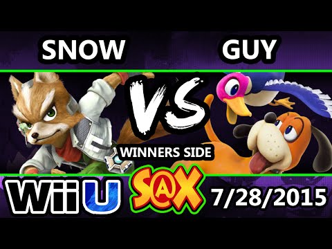 S@X 108 - Snow (Fox) Vs. Guy (Duck Hunt) SSB4 Tournament - Smash Wii U - Smash 4