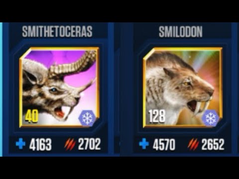 SMITHETOCERAS VS SMILODON UNLOCKING DIMORPHODON SUPER CENOZOIC WAR BATTLES|| Jurassic World The Game