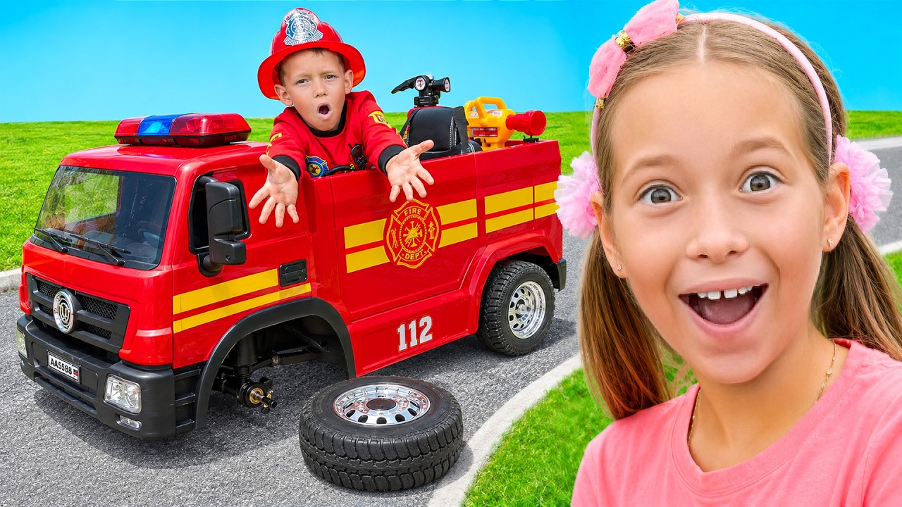Sofia and Dad Give Max a Fire Truck