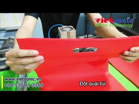Ép cạnh thân túi vải không dệt dây rút