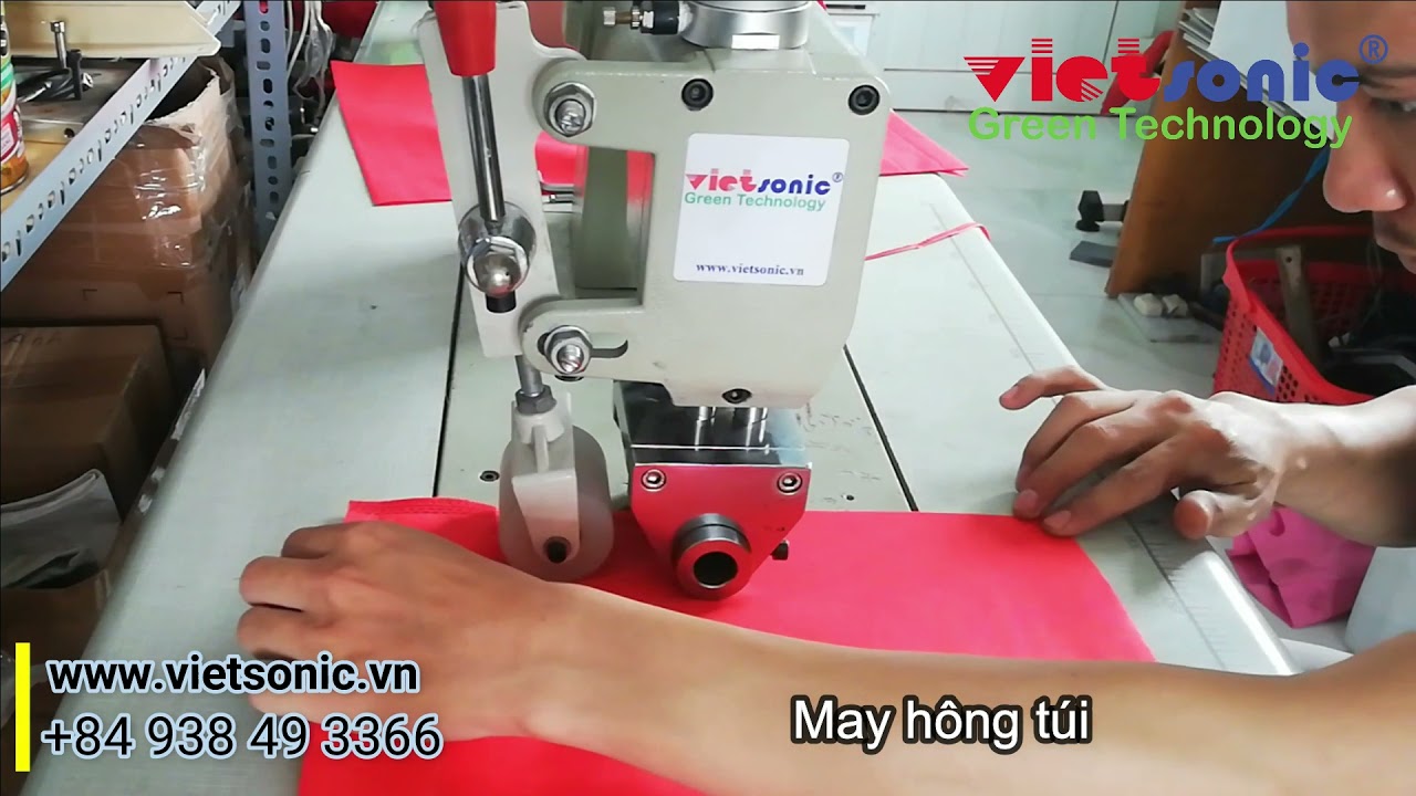 Máy may siêu âm sản xuất túi vải không dệt dây rút VietSonic