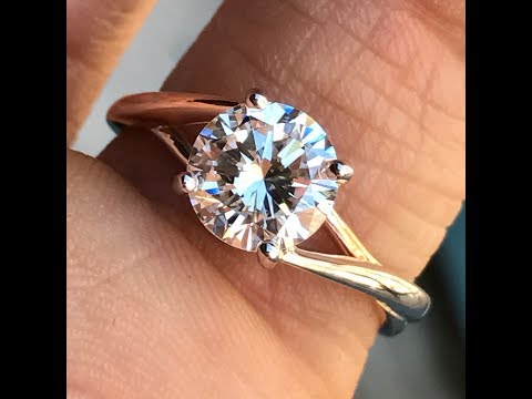 Diamond Engagement Twist Ring Set In 18k White