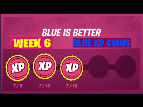 All 5 Blue XP Coins Locations Week 6 - Secret Blue XP Coins Fortnite Chapter 2 Season 3