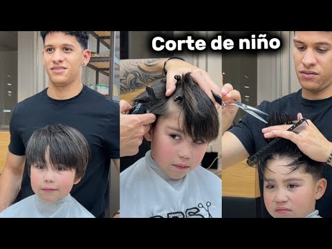 Corte de Pelo para su Hijo Moderno✅ cabello Difícil ✂️ Hair cut tutorial 