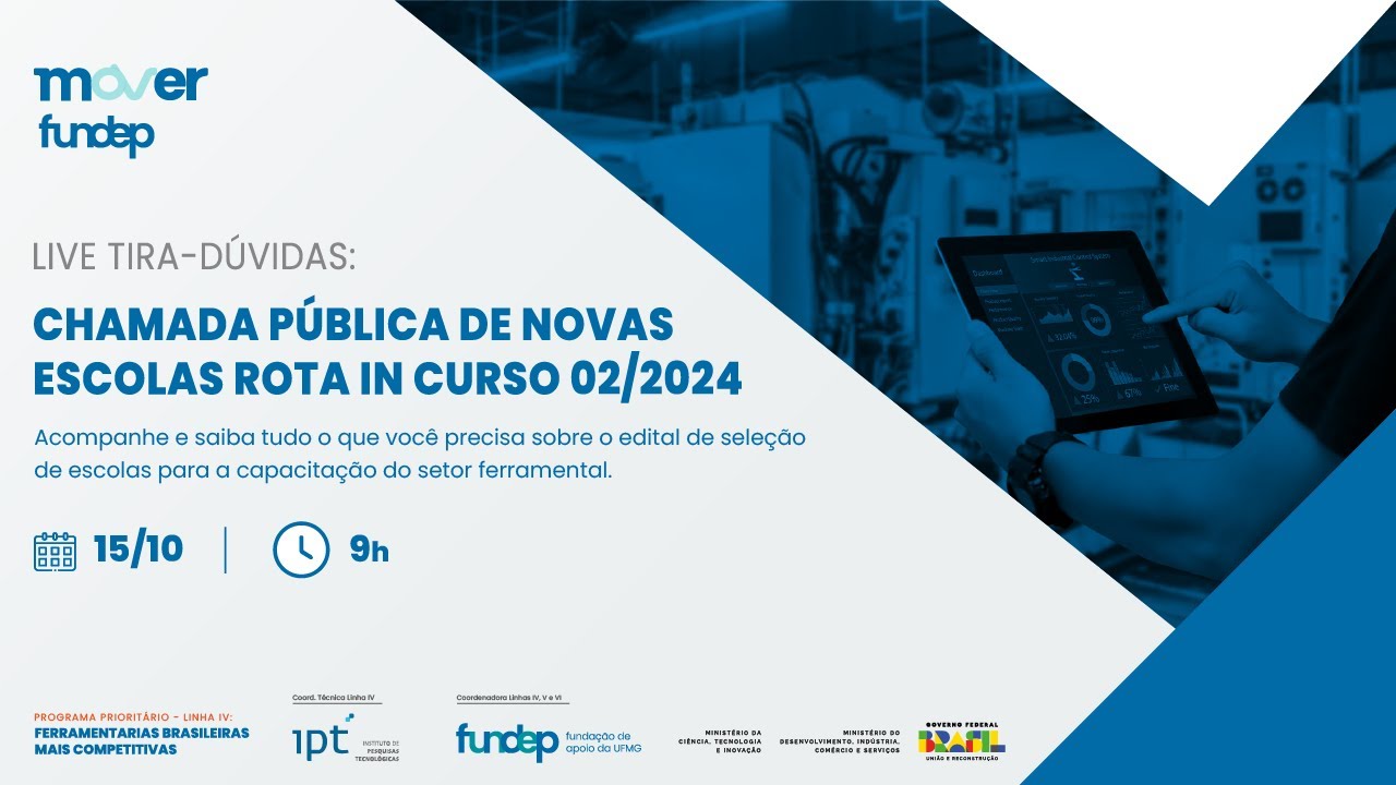Live Tira-Dúvidas: Chamada Pública de Novas Escolas Rota in Curso 02/2024