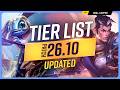 NEW UPDATED TIER LIST For PATCH 26 10 League Of Legends