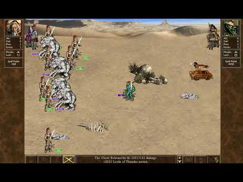 Heroes III WoG - Lords of Thunder vs Ghost Behemoths (99999 of each unit)