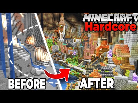 I BUILT a MEGA VILLAGE in a CAVE in HARDCORE MINECRAFT 1.18 Survival Let's Play (#12)