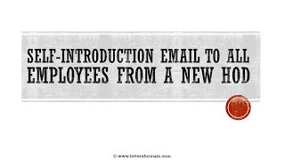 How to Write a Self Introduction Email from a New Employee