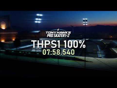 New World Record!! Tony Hawk's Pro Skater Remake 100% Speedrun 07:58.540