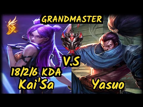 MSF.P Neon (KAI'SA) vs YASUO - 18/2/6 KDA BOTTOM ADC GAMEPLAY - EUW Ranked GRANDMASTER