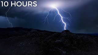 Heavy Thunderstorm &amp; Lightning Strikes in Distance | Rolling Thunder, Wind &amp; Rain Sounds for Sleep